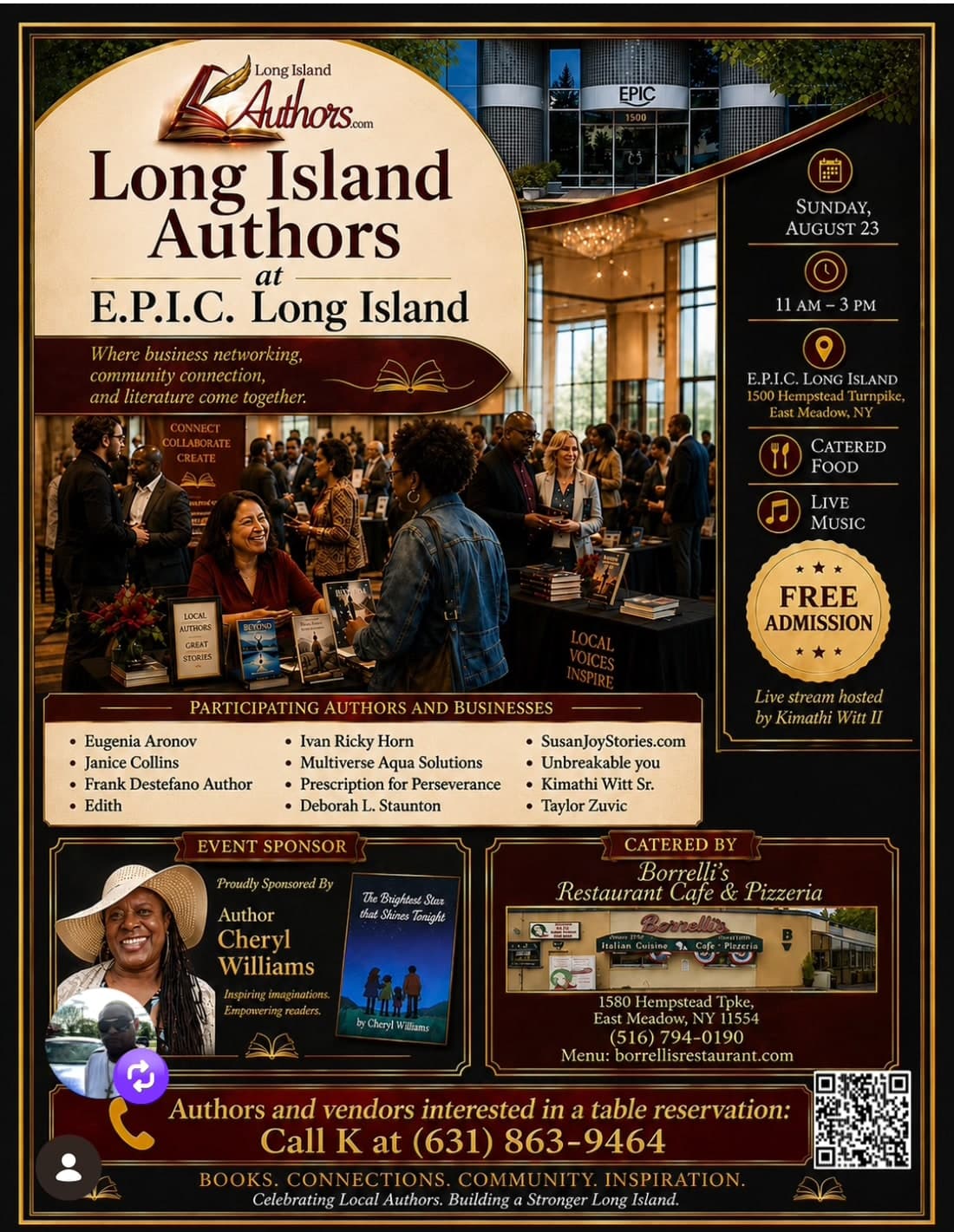 Long Island Authors at E.P.I.C. Long Island event flyer